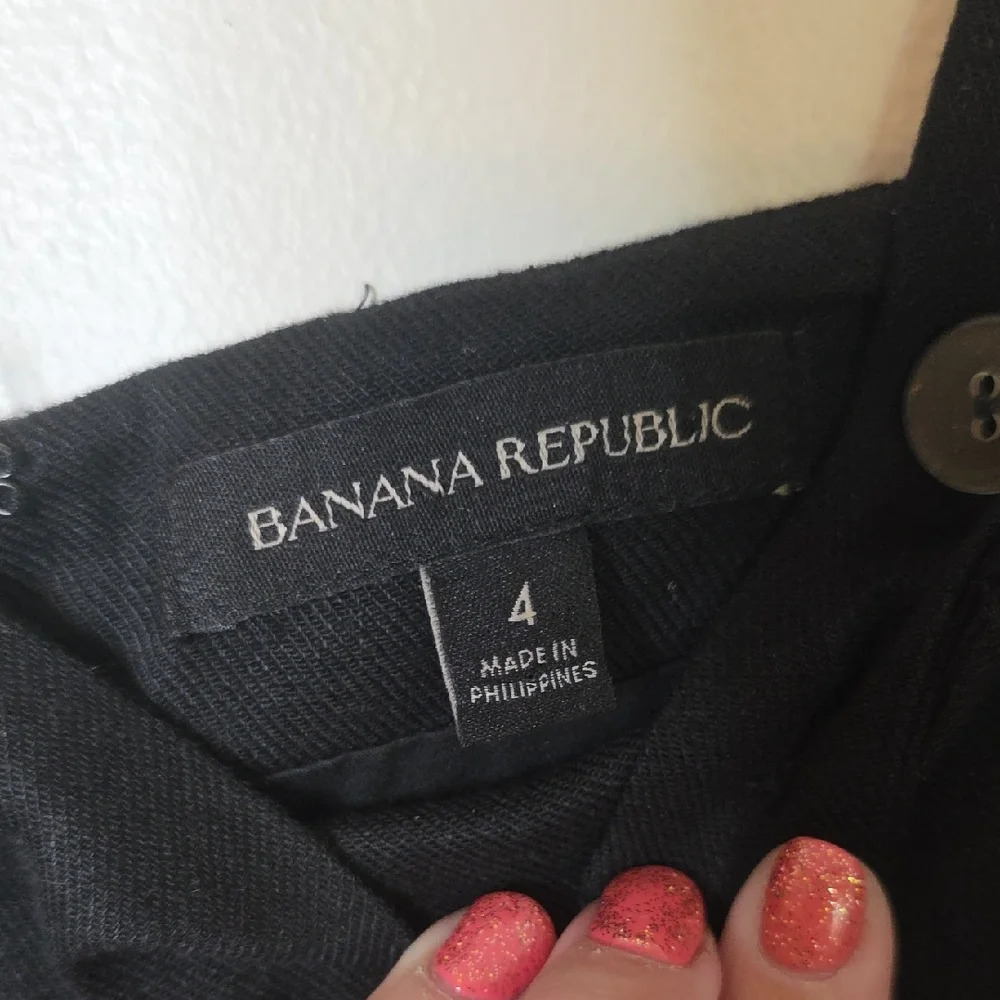 Banana Republic Linen Black Jumpsuit with Buttons Sz 4 - Picture 2 of 7